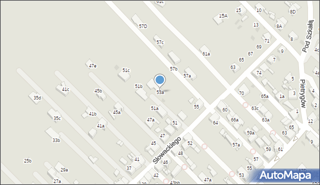 Radzionków, Słowackiego Juliusza, 53a, mapa Radzionków