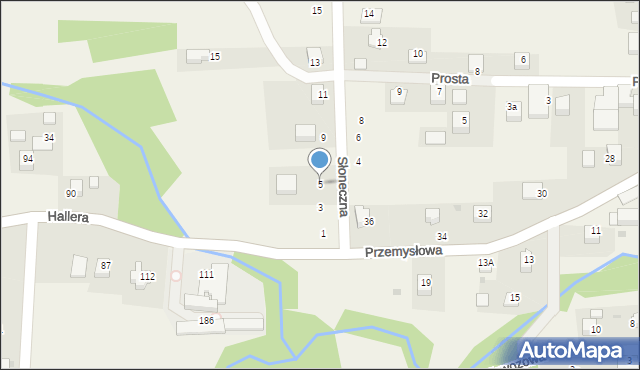 Radziszów, Słoneczna, 5, mapa Radziszów