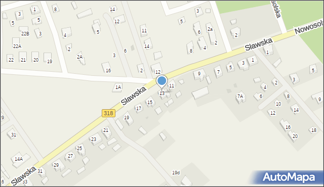 Radzyń, Sławska, 13, mapa Radzyń