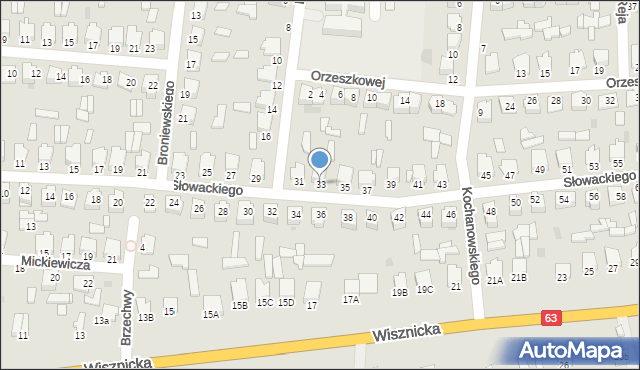 Radzyń Podlaski, Słowackiego Juliusza, 33, mapa Radzyń Podlaski