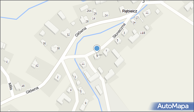 Rębielcz, Słoneczna, 9, mapa Rębielcz