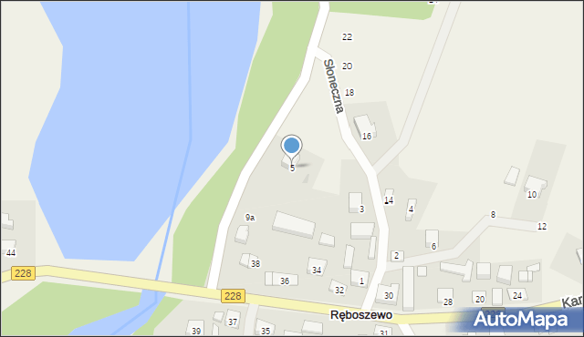 Ręboszewo, Słoneczna, 5, mapa Ręboszewo