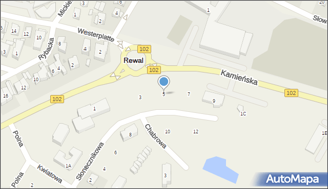 Rewal, Słonecznikowa, 5, mapa Rewal