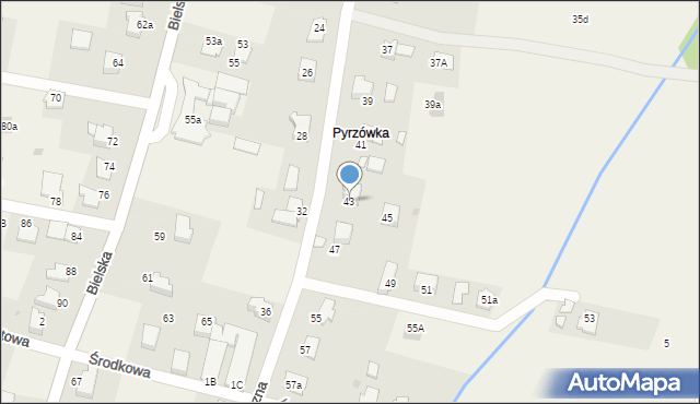 Roczyny, Słoneczna, 43, mapa Roczyny