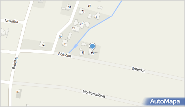 Roczyny, Słoneczna, 85, mapa Roczyny