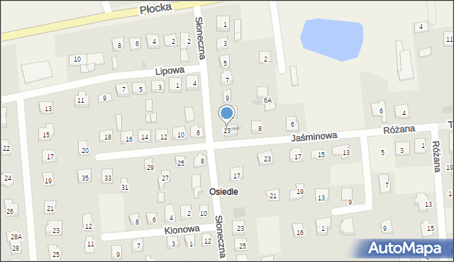 Rogozino, Słoneczna, 13, mapa Rogozino