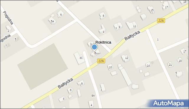 Rokitnica, Słoneczna, 1, mapa Rokitnica