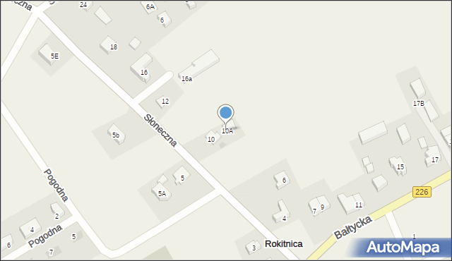 Rokitnica, Słoneczna, 10A, mapa Rokitnica