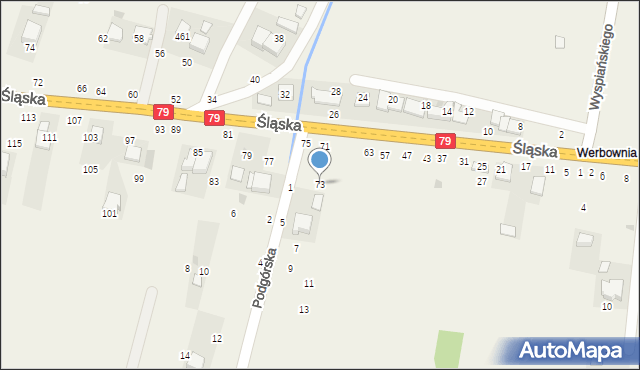 Rudawa, Śląska, 73, mapa Rudawa