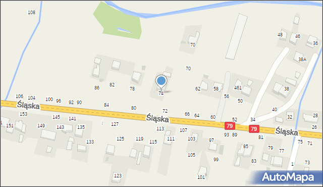 Rudawa, Śląska, 74, mapa Rudawa