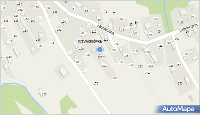 Rudnik, Słoneczna, 206, mapa Rudnik