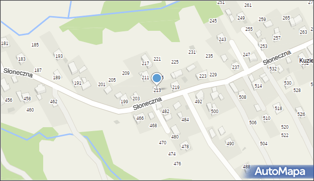 Rudnik, Słoneczna, 213, mapa Rudnik