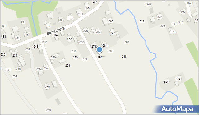 Rudnik, Słoneczna, 280, mapa Rudnik