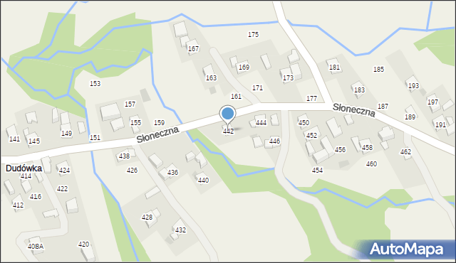 Rudnik, Słoneczna, 442, mapa Rudnik