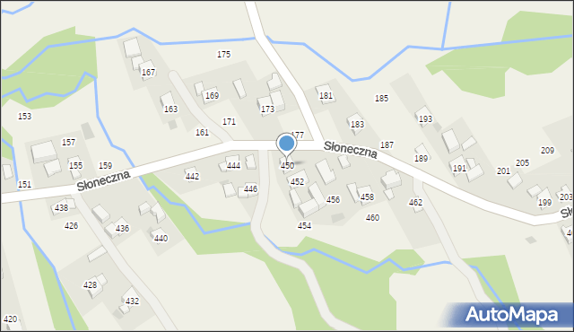 Rudnik, Słoneczna, 450, mapa Rudnik