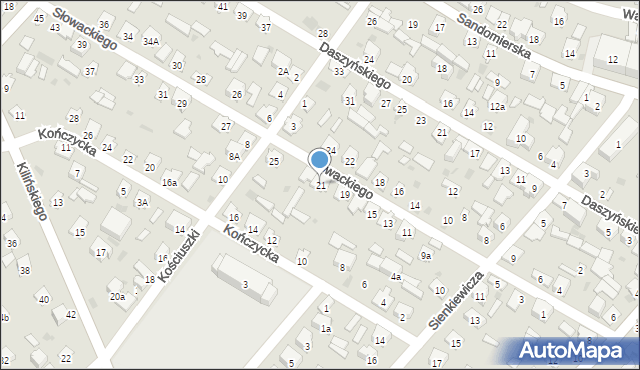 Rudnik nad Sanem, Słowackiego Juliusza, 21, mapa Rudnik nad Sanem