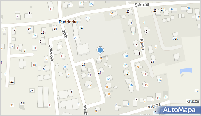 Rudziczka, Słowików, 16, mapa Rudziczka