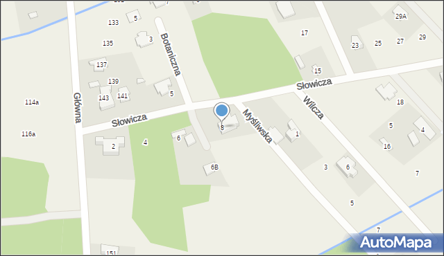 Rusiec, Słowicza, 8, mapa Rusiec