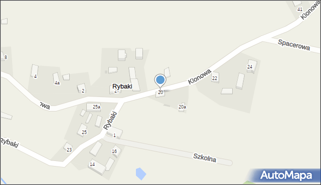 Rybaki, Słoneczna, 20, mapa Rybaki