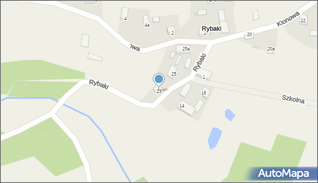 Rybaki, Słoneczna, 23, mapa Rybaki