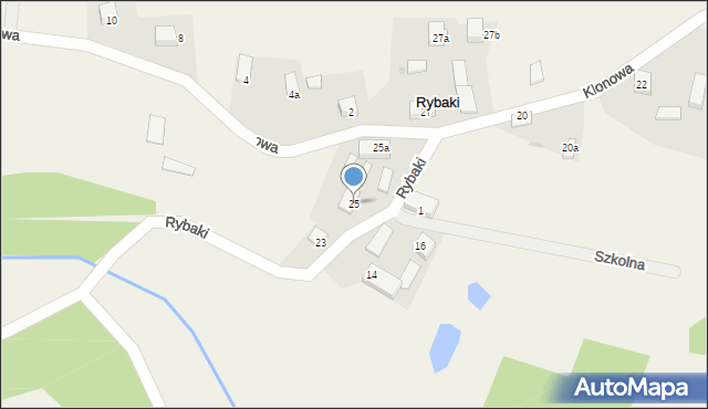 Rybaki, Słoneczna, 25, mapa Rybaki