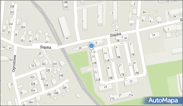 Rybnik, Śląska, 13A, mapa Rybnika