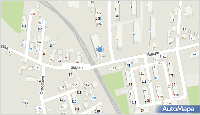 Rybnik, Śląska, 14, mapa Rybnika