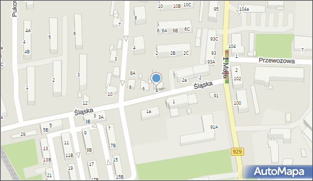 Rybnik, Śląska, 4, mapa Rybnika