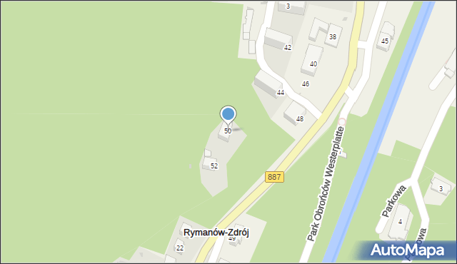 Rymanów-Zdrój, Słoneczny Stok, 50, mapa Rymanów-Zdrój