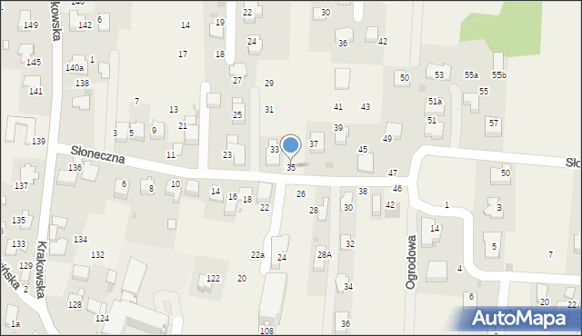 Rząska, Słoneczna, 35, mapa Rząska