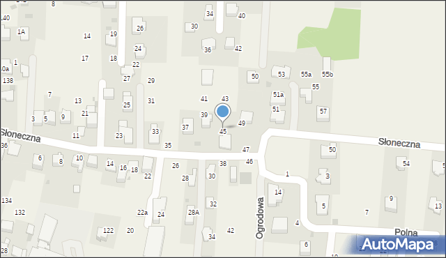 Rząska, Słoneczna, 45, mapa Rząska