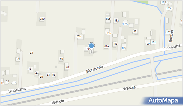 Rzezawa, Słoneczna, 75, mapa Rzezawa