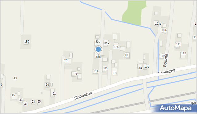 Rzezawa, Słoneczna, 81b, mapa Rzezawa