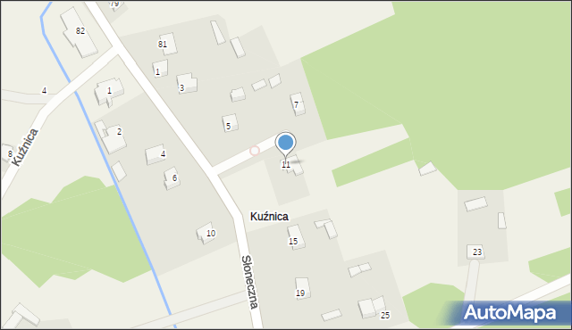 Sadowne, Słoneczna, 11, mapa Sadowne