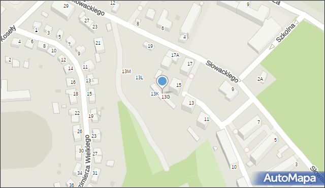 Sandomierz, Słowackiego Juliusza, 13H, mapa Sandomierza