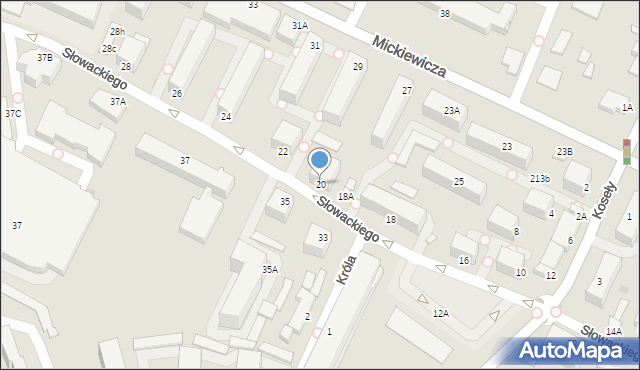 Sandomierz, Słowackiego Juliusza, 20, mapa Sandomierza