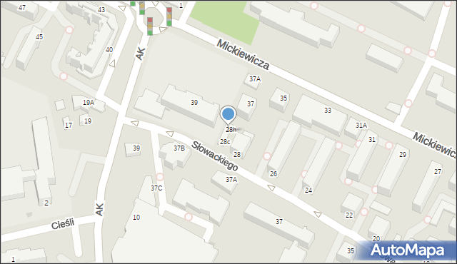 Sandomierz, Słowackiego Juliusza, 28g, mapa Sandomierza