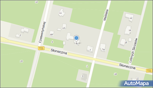 Sękocin-Las, Słoneczna, 5, mapa Sękocin-Las