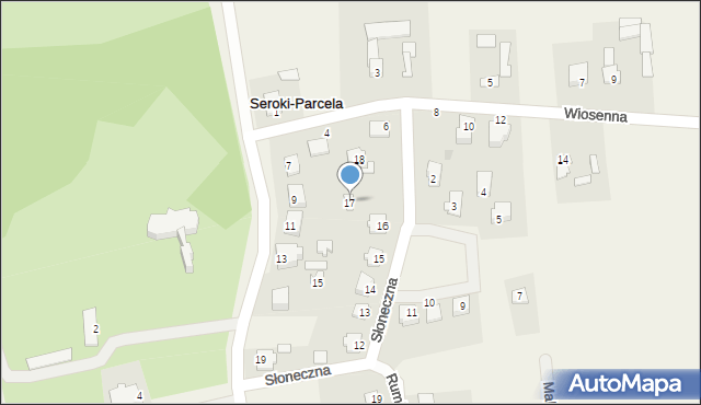 Seroki-Parcela, Słoneczna, 17, mapa Seroki-Parcela