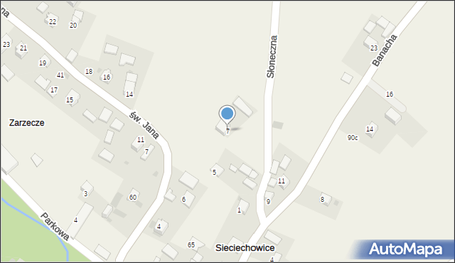 Sieciechowice, Słoneczna, 7, mapa Sieciechowice