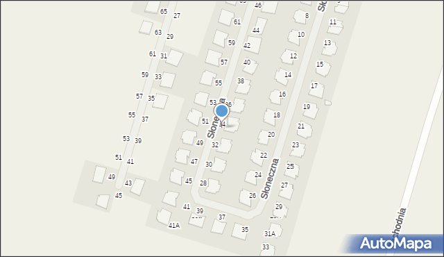 Siekierki Wielkie, Słoneczna, 34A, mapa Siekierki Wielkie