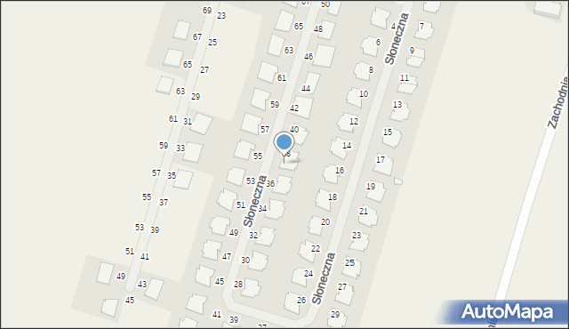 Siekierki Wielkie, Słoneczna, 38A, mapa Siekierki Wielkie