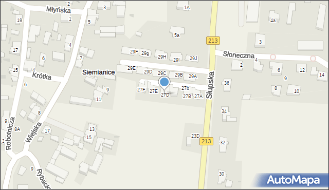 Siemianice, Słupska, 27D, mapa Siemianice