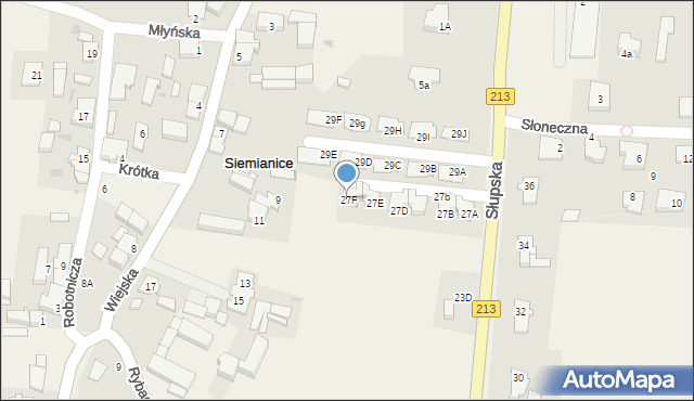 Siemianice, Słupska, 27F, mapa Siemianice