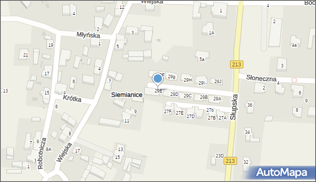 Siemianice, Słupska, 29E, mapa Siemianice