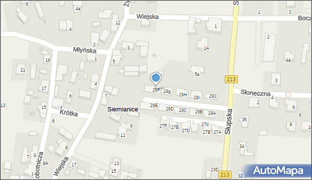 Siemianice, Słupska, 29F, mapa Siemianice