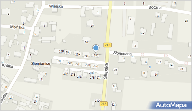 Siemianice, Słupska, 29J, mapa Siemianice