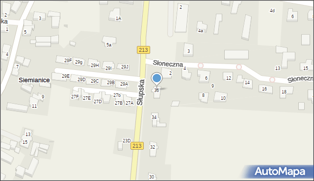 Siemianice, Słupska, 36, mapa Siemianice