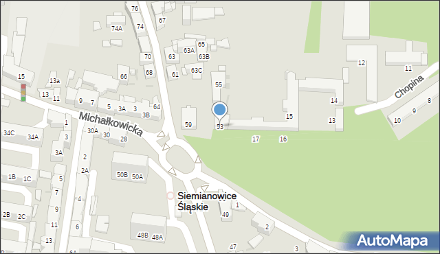 Siemianowice Śląskie, Śląska, 53, mapa Siemianowice Śląskie