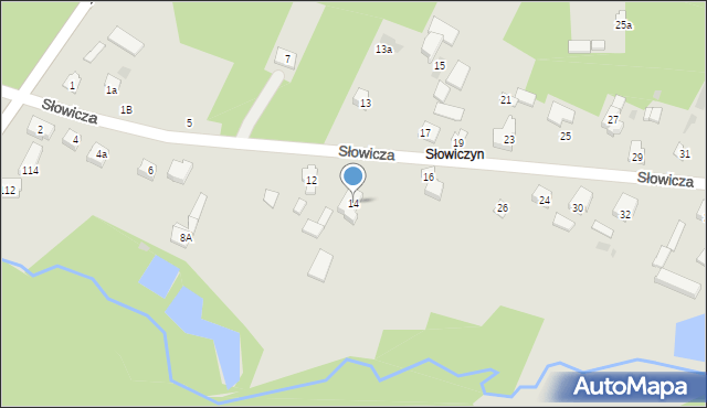 Siemiatycze, Słowicza, 14, mapa Siemiatycze